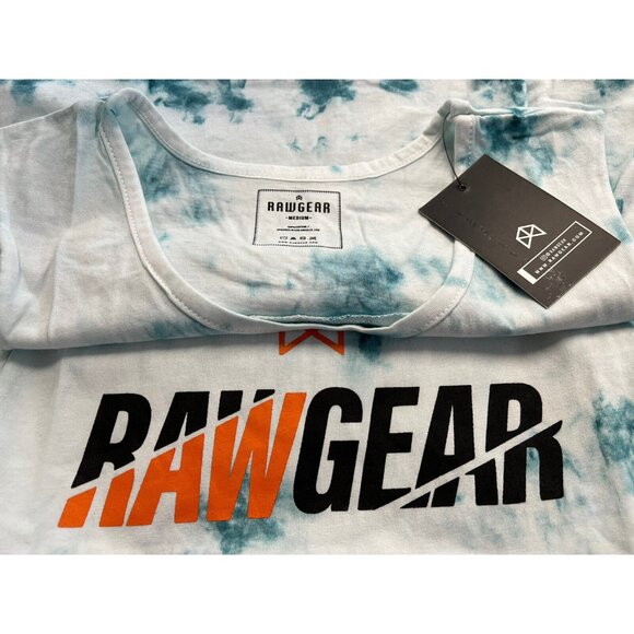 RAWGEAR Tie-Dye Tank Top~Size Med~White/Blue Workout Gym Bradley Martyn L6 19 - Picture 7 of 9